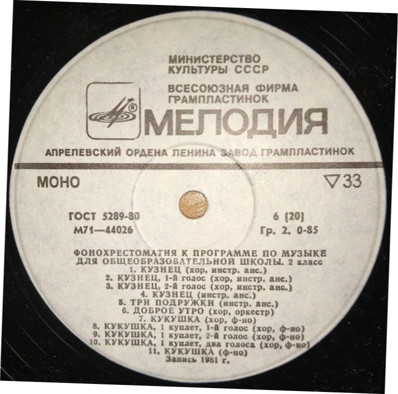 ФОНОХРЕСТОМАТИЯ К ПРОГРАММЕ ПО МУЗЫКЕ ДЛЯ ОБЩЕОБРАЗОВАТЕЛЬНОЙ ШКОЛЫ. 2 класс