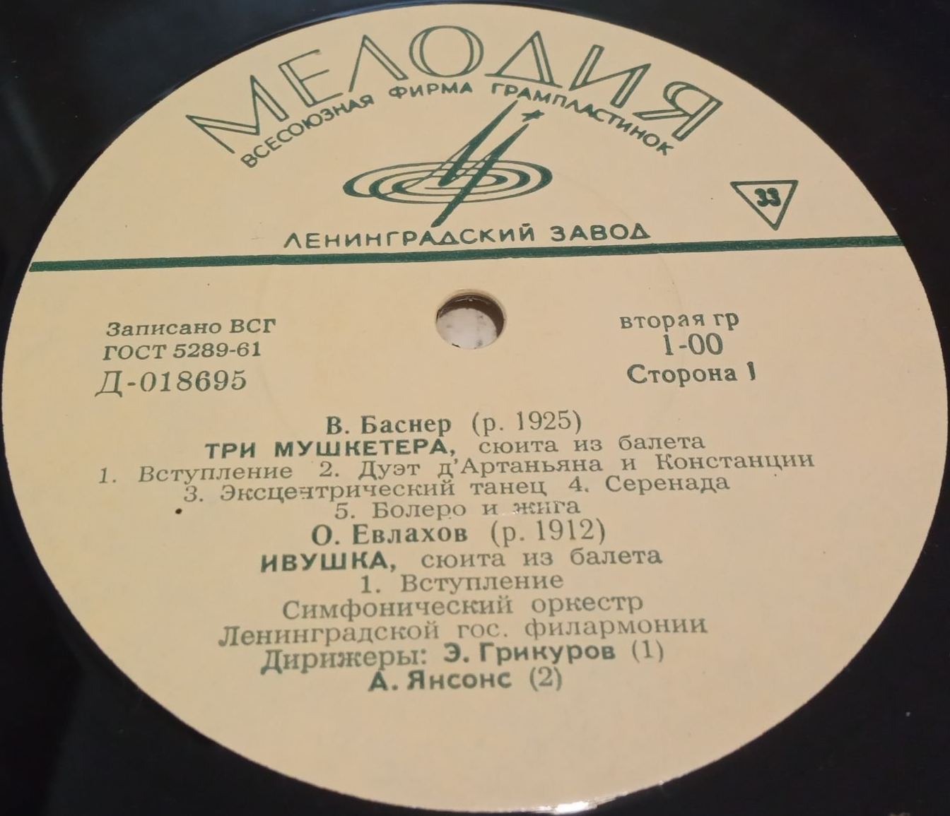 В. БАСНЕР / О. ЕВЛАХОВ : Сюиты из балетов