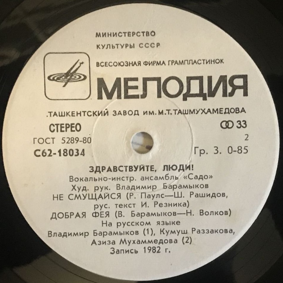 ВИА «САДО», рук. Владимир Барамыков. «Здравствуйте, люди!»