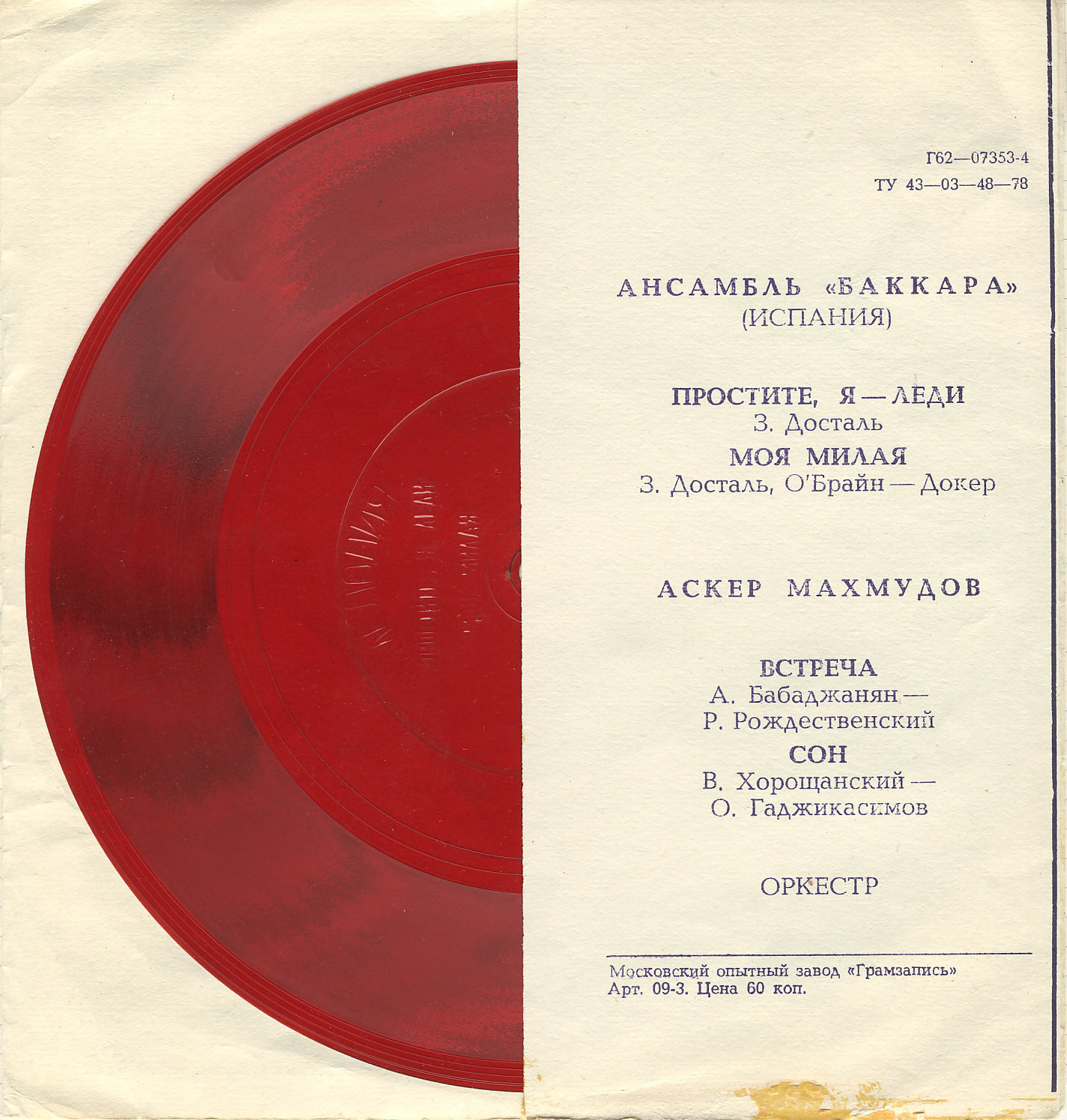 Ансамбль «Баккара» (Испания). Аскер Махмудов