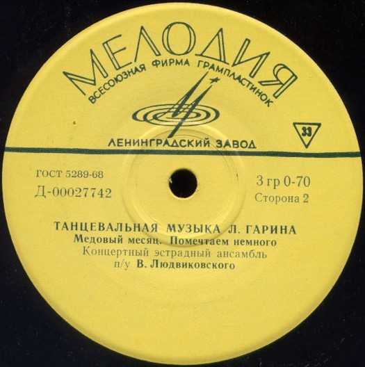 Л. ГАРИН (1937). Танцевальная музыка