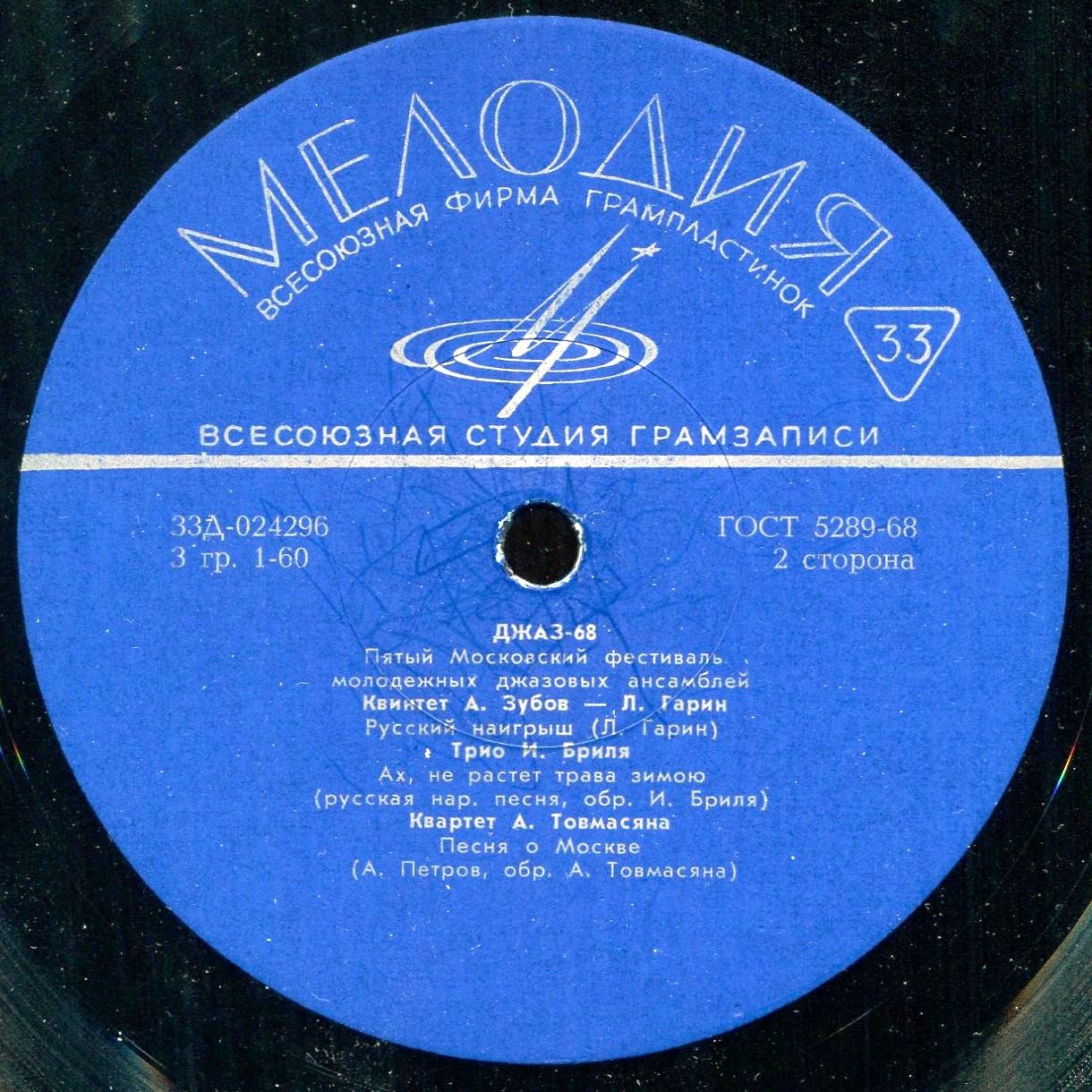 «ДЖАЗ-68». Пятый Московский фестиваль молодежных джазовых ансамблей