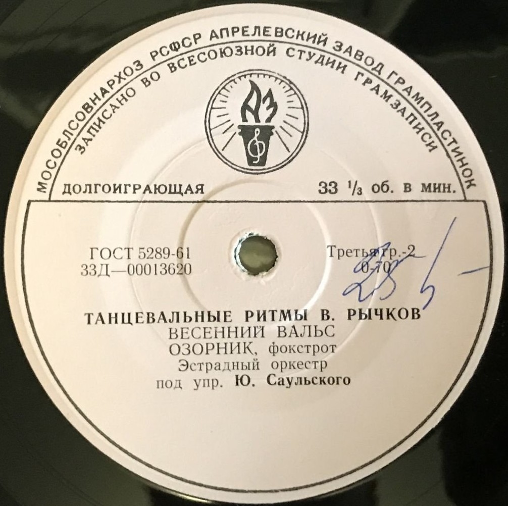 ТАНЦЕВАЛЬНЫЕ РИТМЫ, Б. РЫЧКОВ (1937)