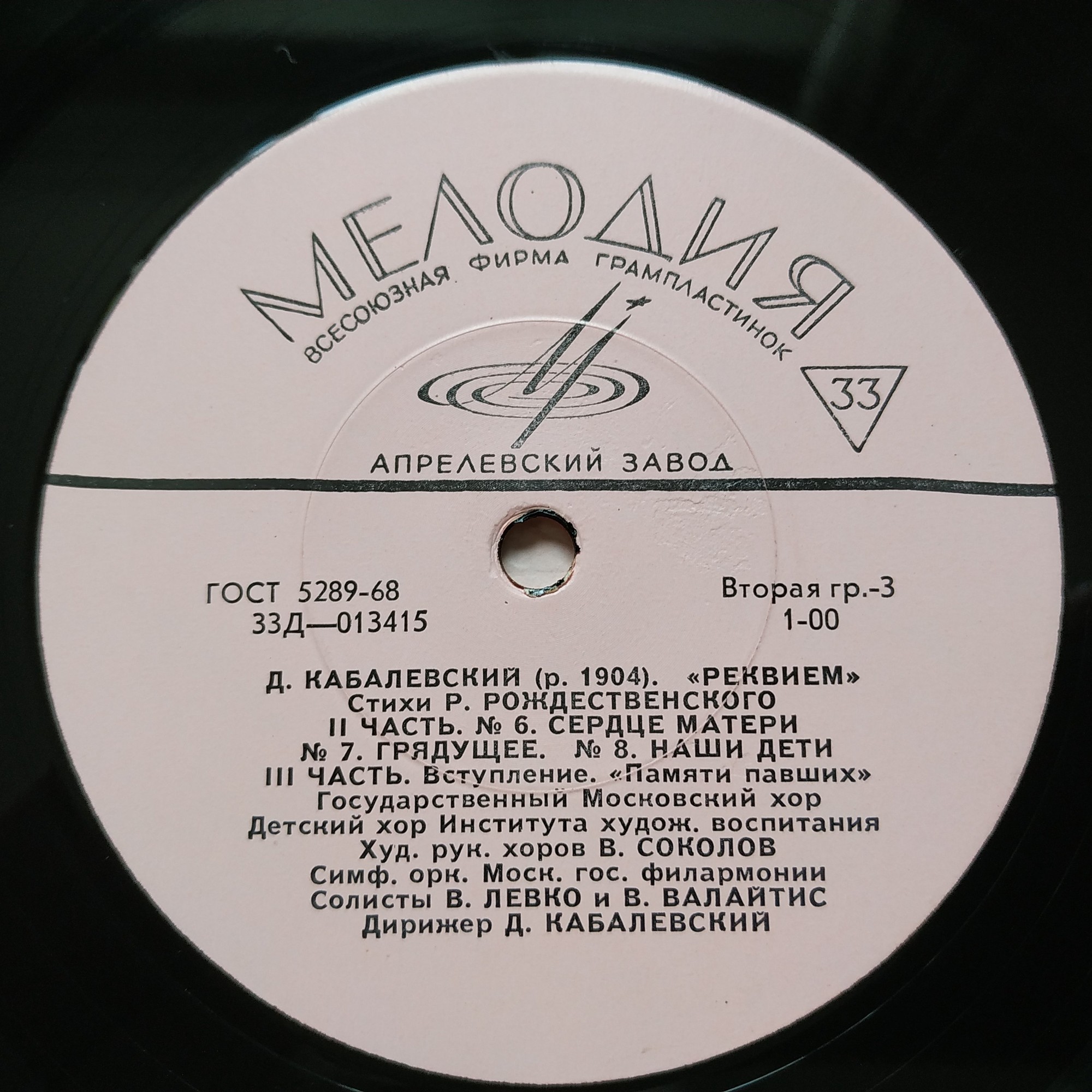 Д. КАБАЛЕВСКИЙ (1904–1987): «Реквием» (на стихи Р. Рождественского)