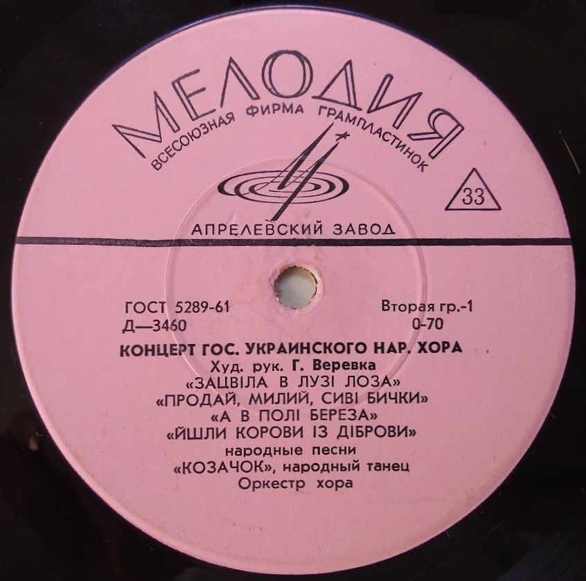 Гос. Украинский народный хор, худ. рук. Г. Веревка