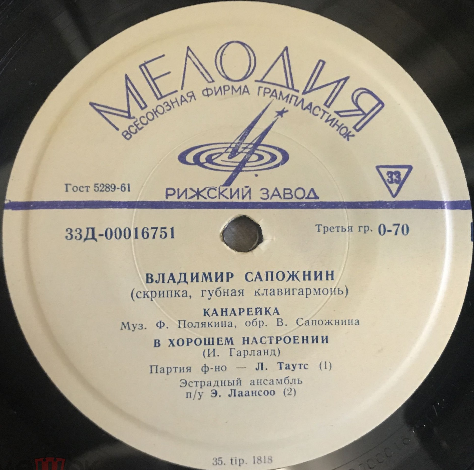САПОЖНИН Владимир (скрипка, губная клавигармоника, концертина, ксилофон)