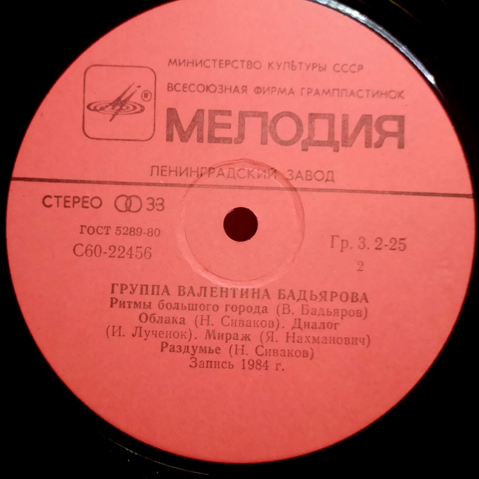 Группа Валентина Бадьярова. Дискоклуб 14 (А)