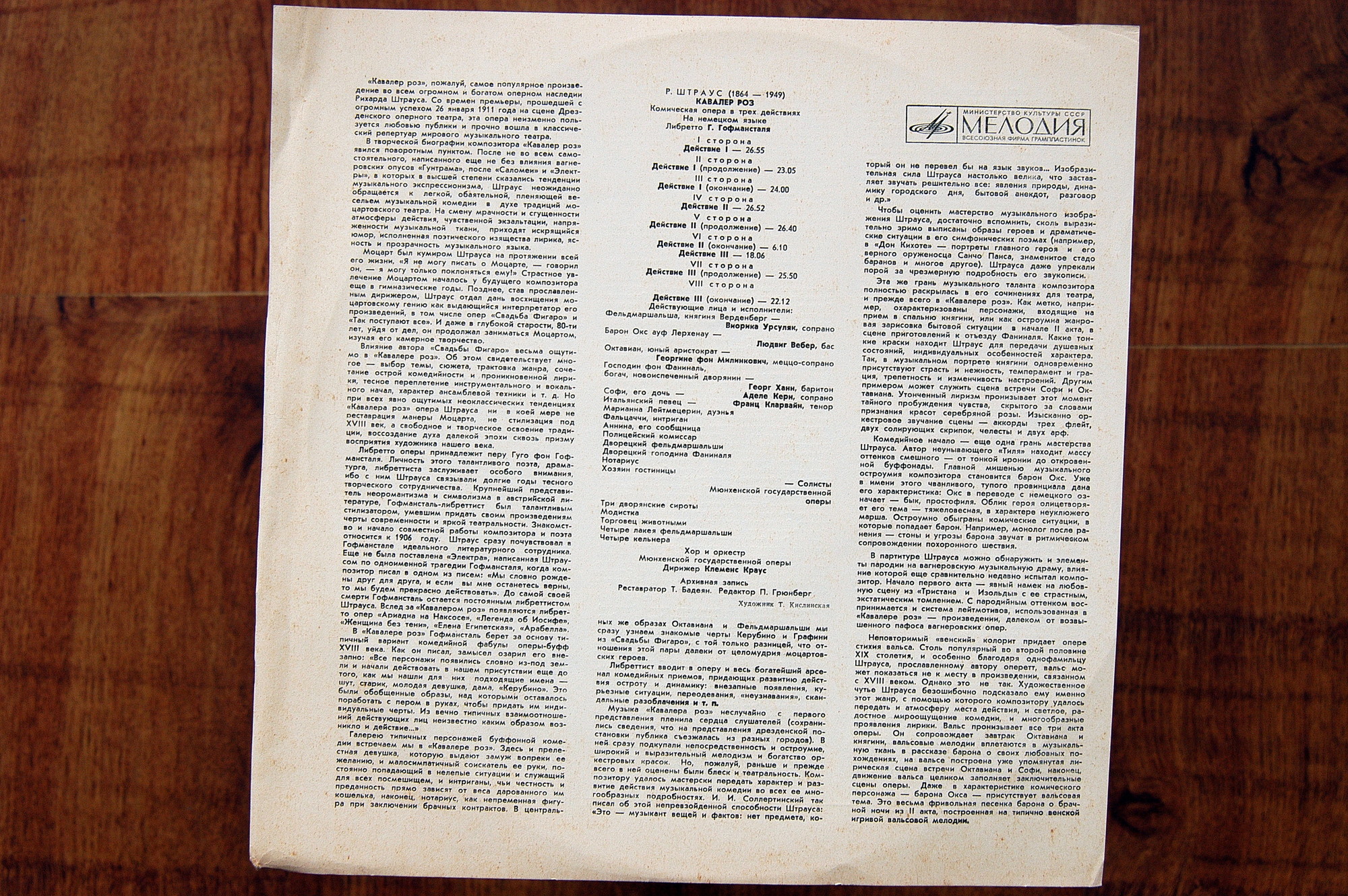 Р. ШТРАУС (1864—1949): «Кавалер розы», комическая опера в трех действиях (на немецком яз.)