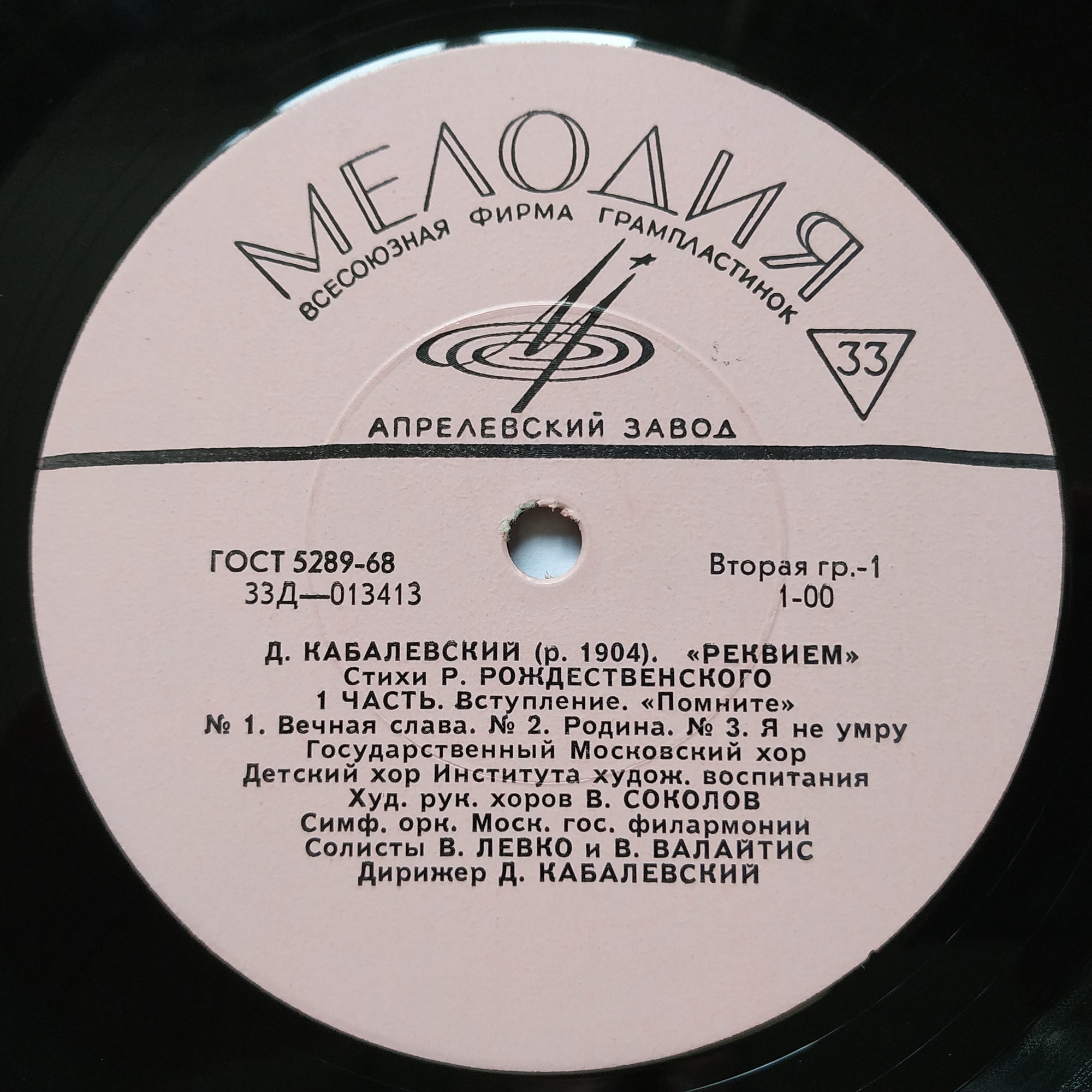 Д. КАБАЛЕВСКИЙ (1904–1987): «Реквием» (на стихи Р. Рождественского)
