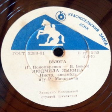 Л. Зыкина - Сронила колечко / Вьюга