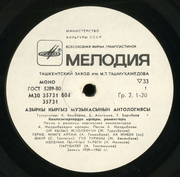 АНТОЛОГИЯ СОВРЕМЕННОЙ КИРГИЗСКОЙ МУЗЫКИ.