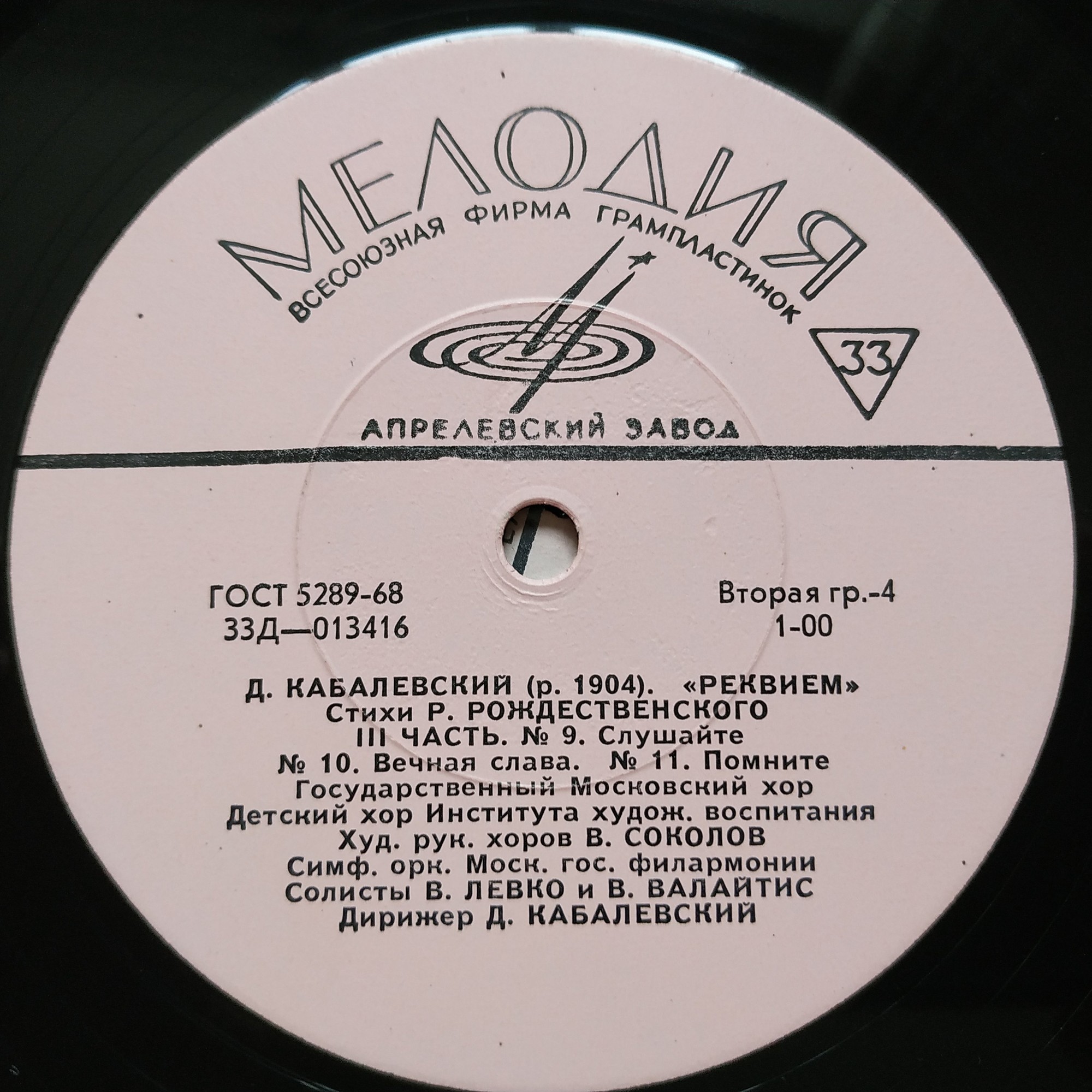 Д. КАБАЛЕВСКИЙ (1904–1987): «Реквием» (на стихи Р. Рождественского)