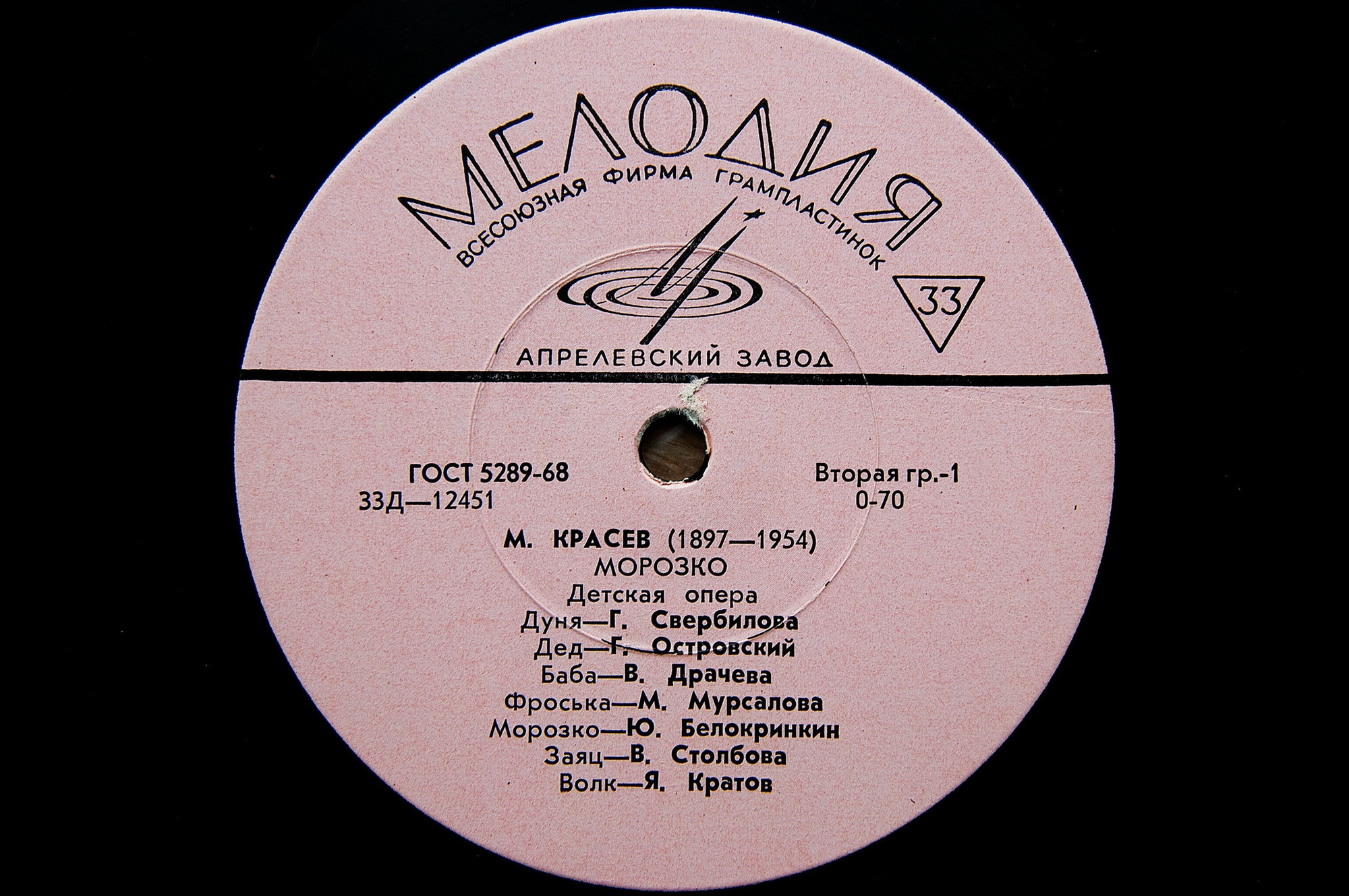 М. КРАСЕВ (1897-1954) "Морозко": детская опера