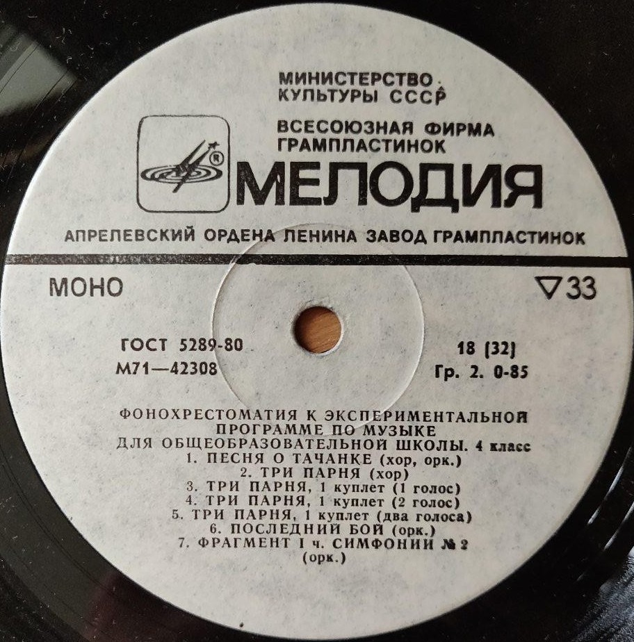 ФОНОХРЕСТОМАТИЯ К ЭКСПЕРИМЕНТАЛЬНОЙ ПРОГРАММЕ ПО МУЗЫКЕ ДЛЯ ОБЩЕОБРАЗОВАТЕЛЬНОЙ ШКОЛЫ. 4 класс