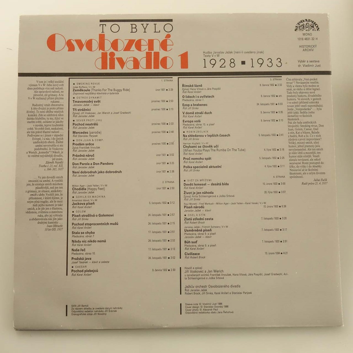 To bylo osvobozene divadlo (1) [по заказу чешской фирмы SUPRAPHON 1018 4831-32]