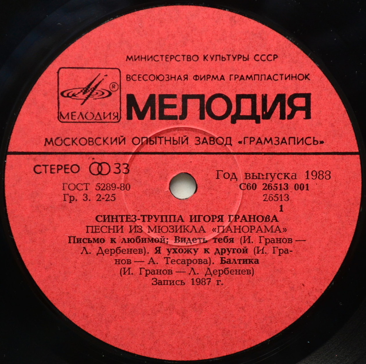 Синтез-труппа Игоря ГРАНОВА. Песни из мюзикла "Панорама"