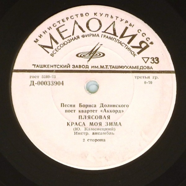 Вокальный квартет "АККОРД" - Песни Б. Долинского