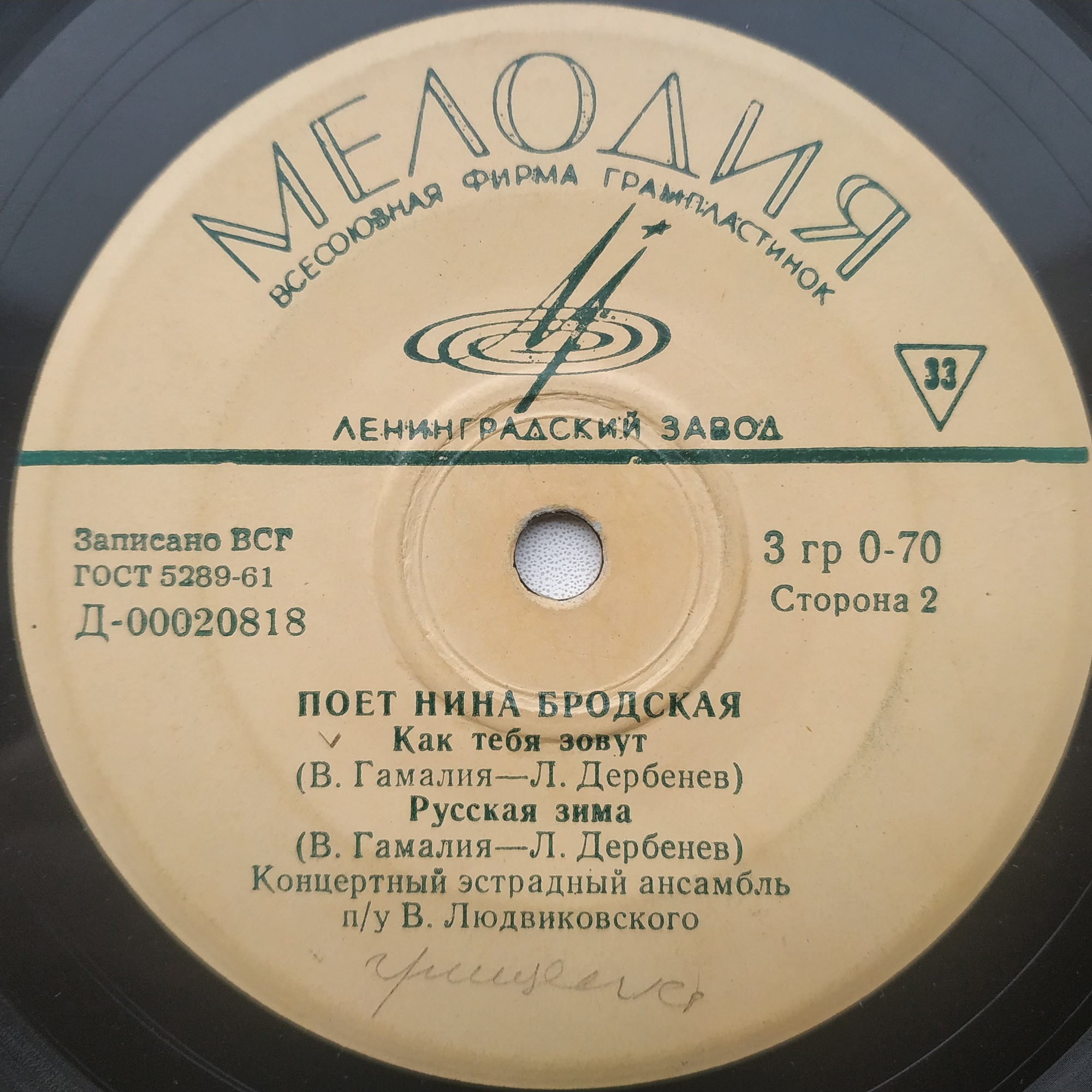 Поёт Нина БРОДСКАЯ