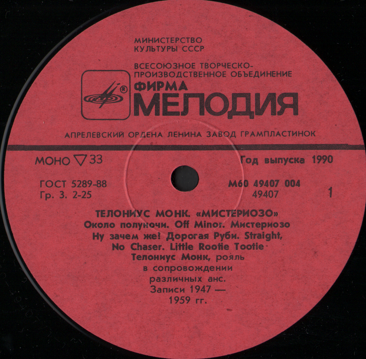 Телониус Монк. «Мистериозо»