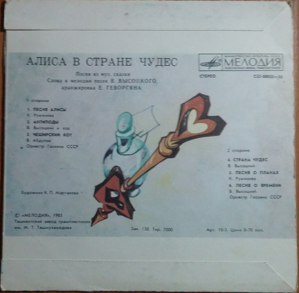 «Алиса в стране чудес». Песни из музыкальной сказки