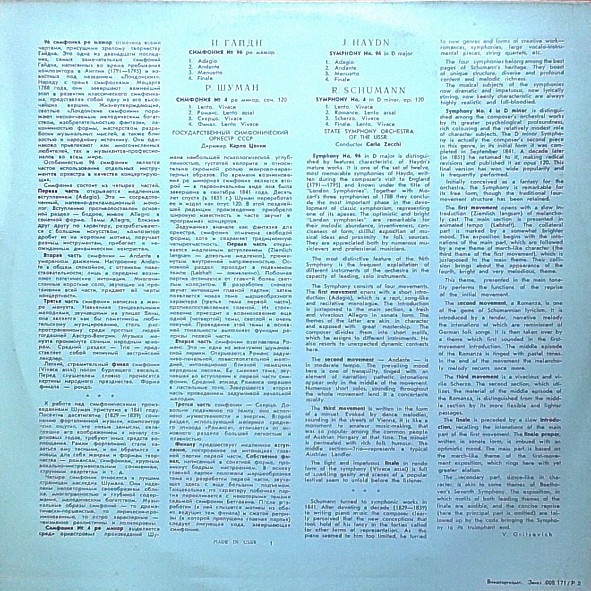 И. Гайдн, Р. Шуман. Дирижирует К. Цекки