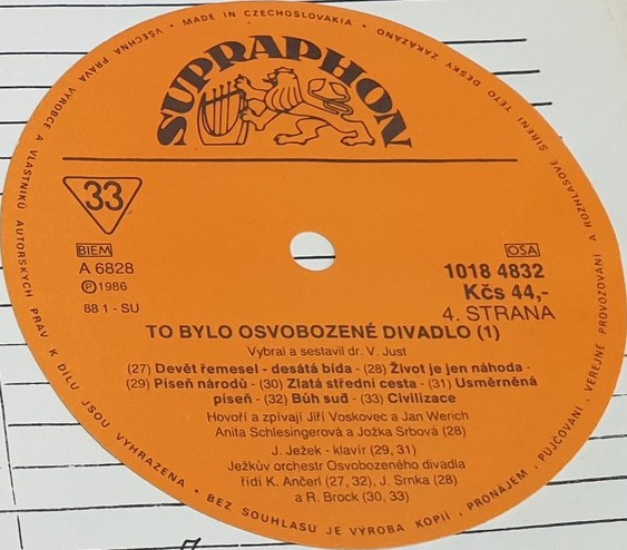 To bylo osvobozene divadlo (1) [по заказу чешской фирмы SUPRAPHON 1018 4831-32]