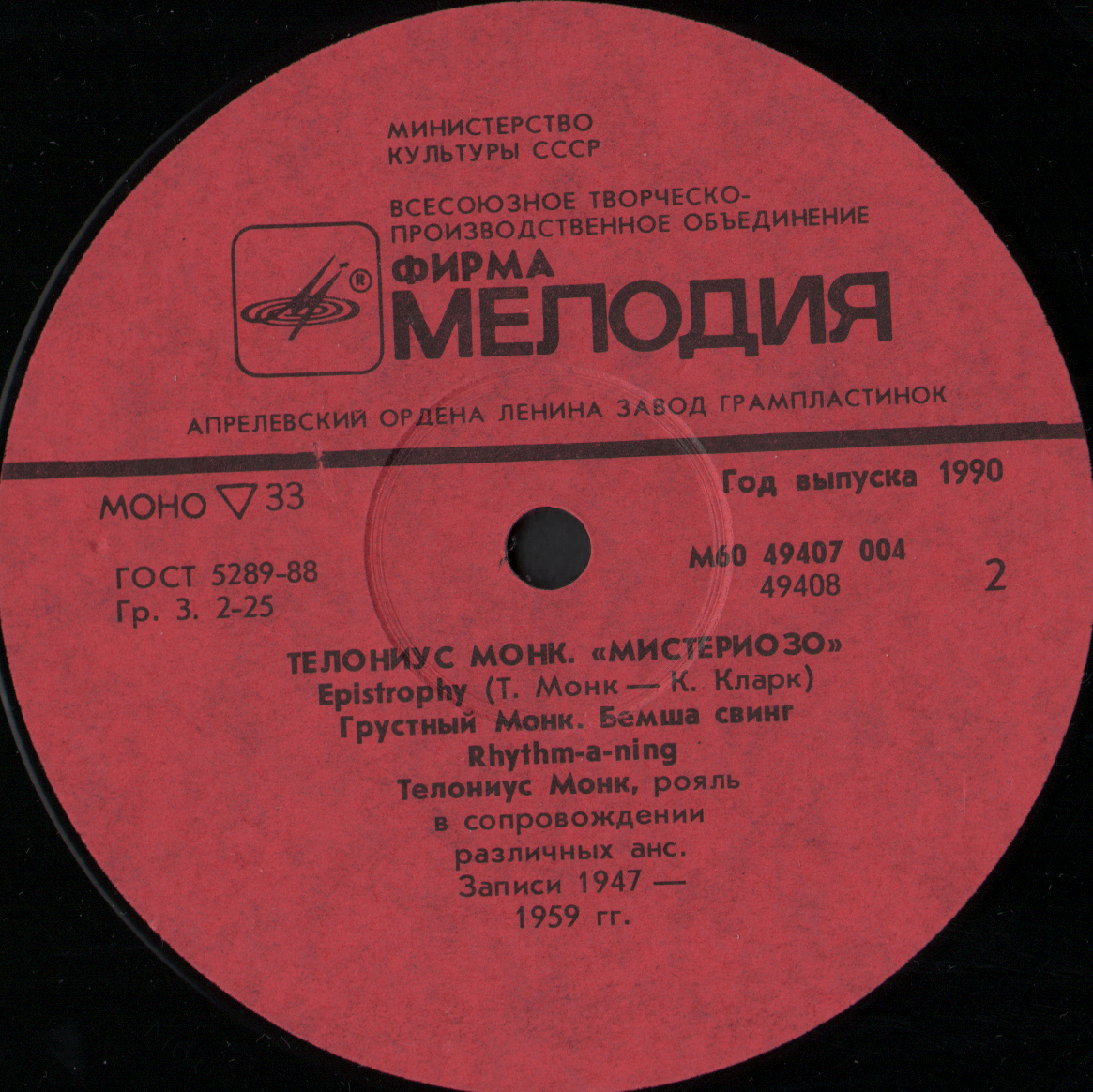 Телониус Монк. «Мистериозо»