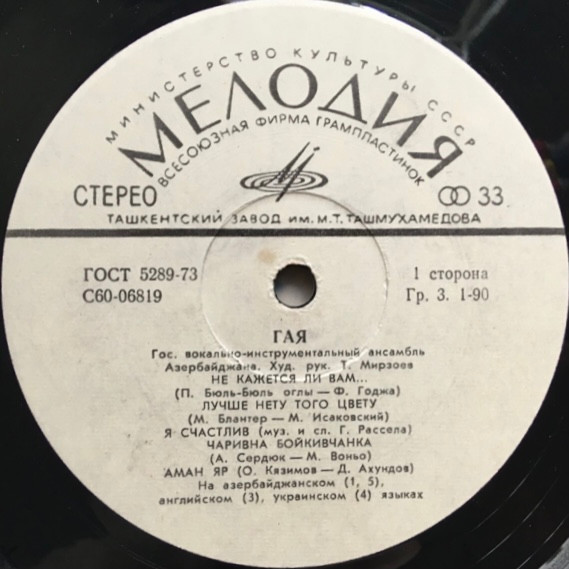 ГАЯ, гос. ВИА Азербайджана