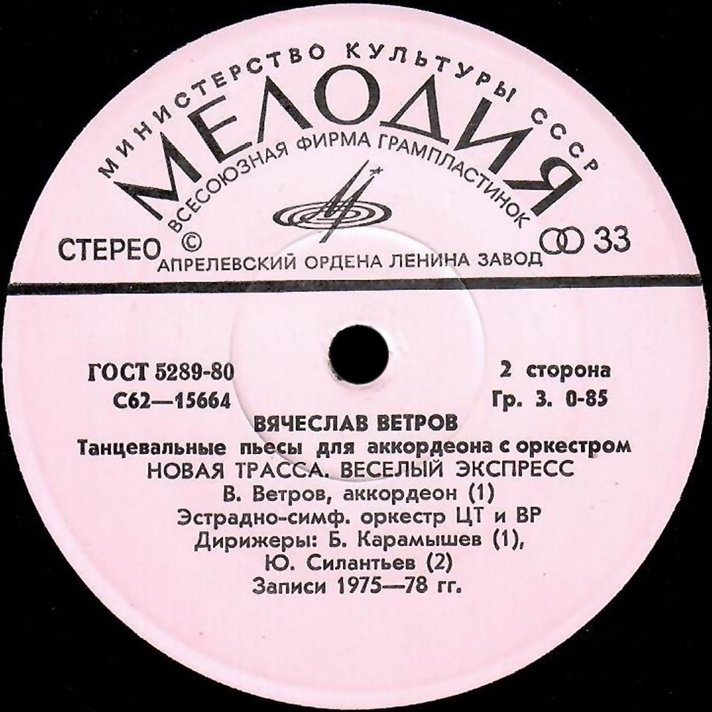 Вячеслав ВЕТРОВ (1939). Танцевальные пьесы для аккордеона с оркестром