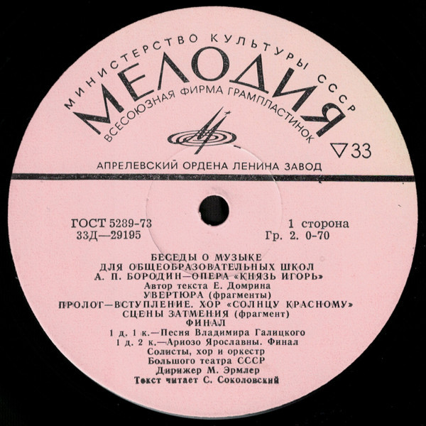 Беседы о музыке для общеобразовательных школ. А. П. БОРОДИН – ОПЕРА "КНЯЗЬ ИГОРЬ"