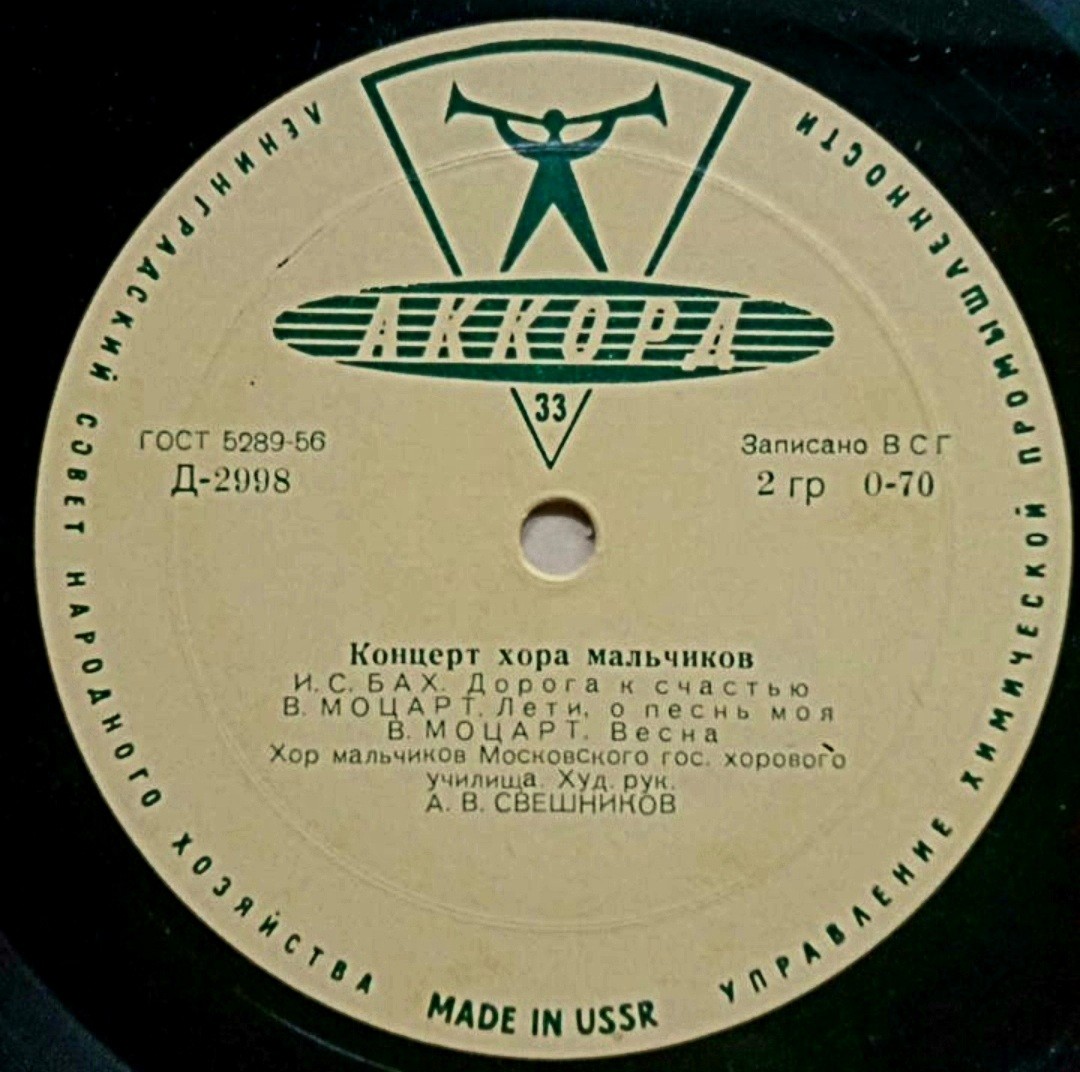ХОР МАЛЬЧИКОВ МОСКОВСКОГО ГОС. ХОРОВОГО УЧИЛИЩА, худ. рук. и дир. А. Свешников