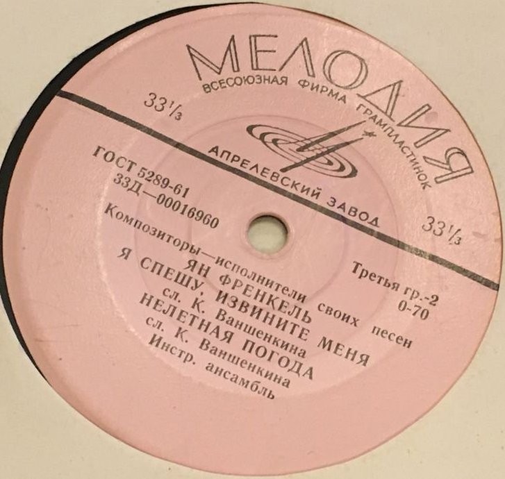 Композиторы-исполнители своих песен. Ян ФРЕНКЕЛЬ