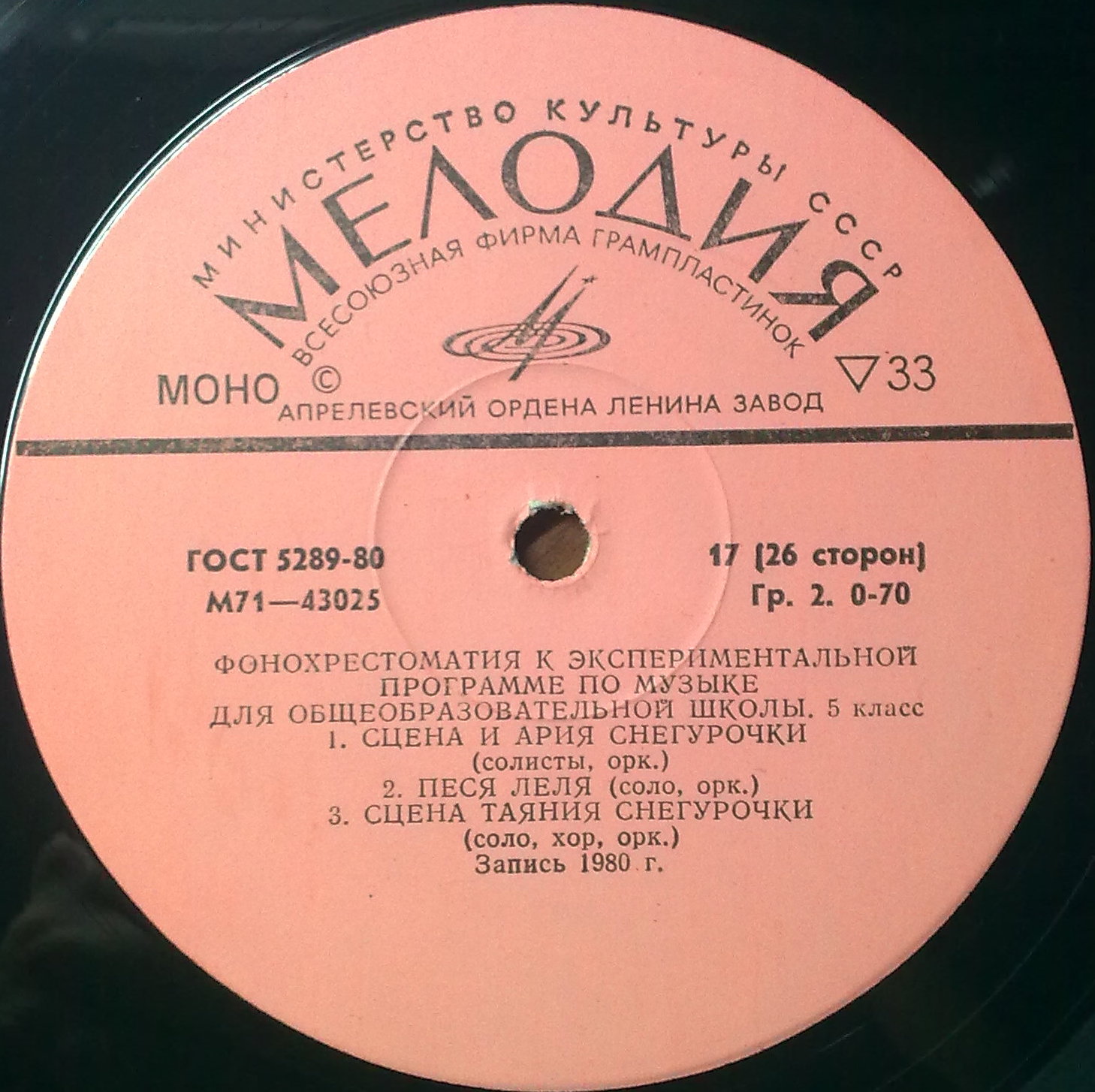 Фонохрестоматия к экспериментальной программе по музыке для общеобразовательной школы. 5 класс