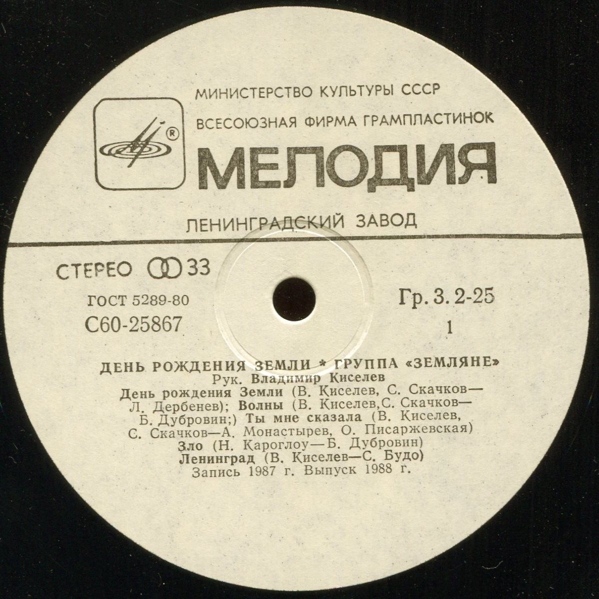 ВИА «ЗЕМЛЯНЕ», руководитель Владимир КИСЕЛЕВ. «День рождения Земли»
