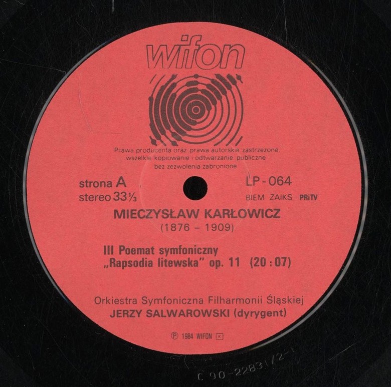 Jerzy Salwarowski / Karłowicz - Poematy Symfoniczne (2) [по заказу польской фирмы WIFON, LP 064]
