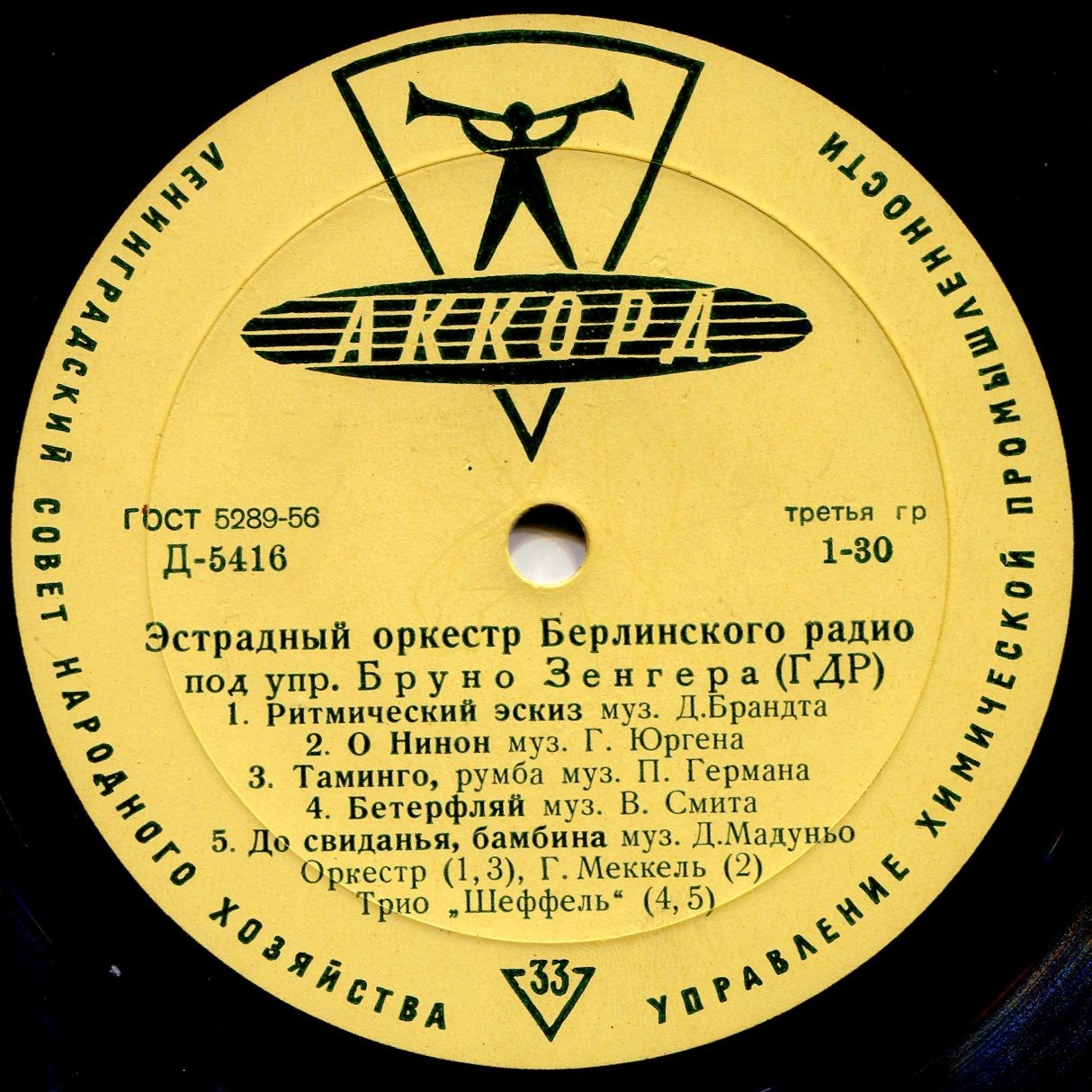 Эстрадный оркестр Берлинского радио п/у Б. Зенгера (ГДР)