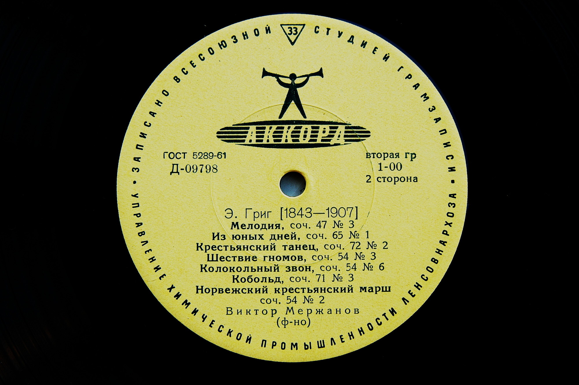 Э. Григ. Играет Виктор Мержанов (ф-но)