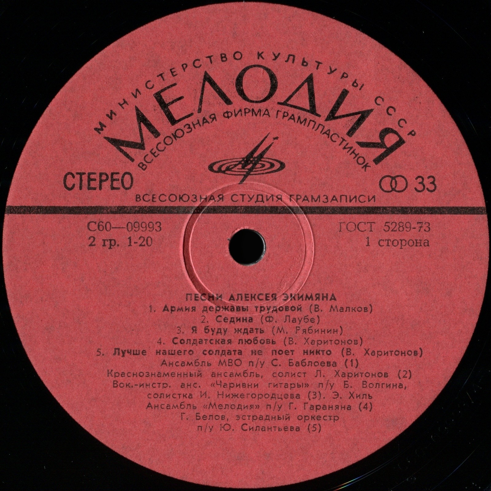 "АРМИЯ СОВЕТСКАЯ - АРМИЯ НАРОДНАЯ". ПЕСНИ АЛЕКСЕЯ ЭКИМЯНА