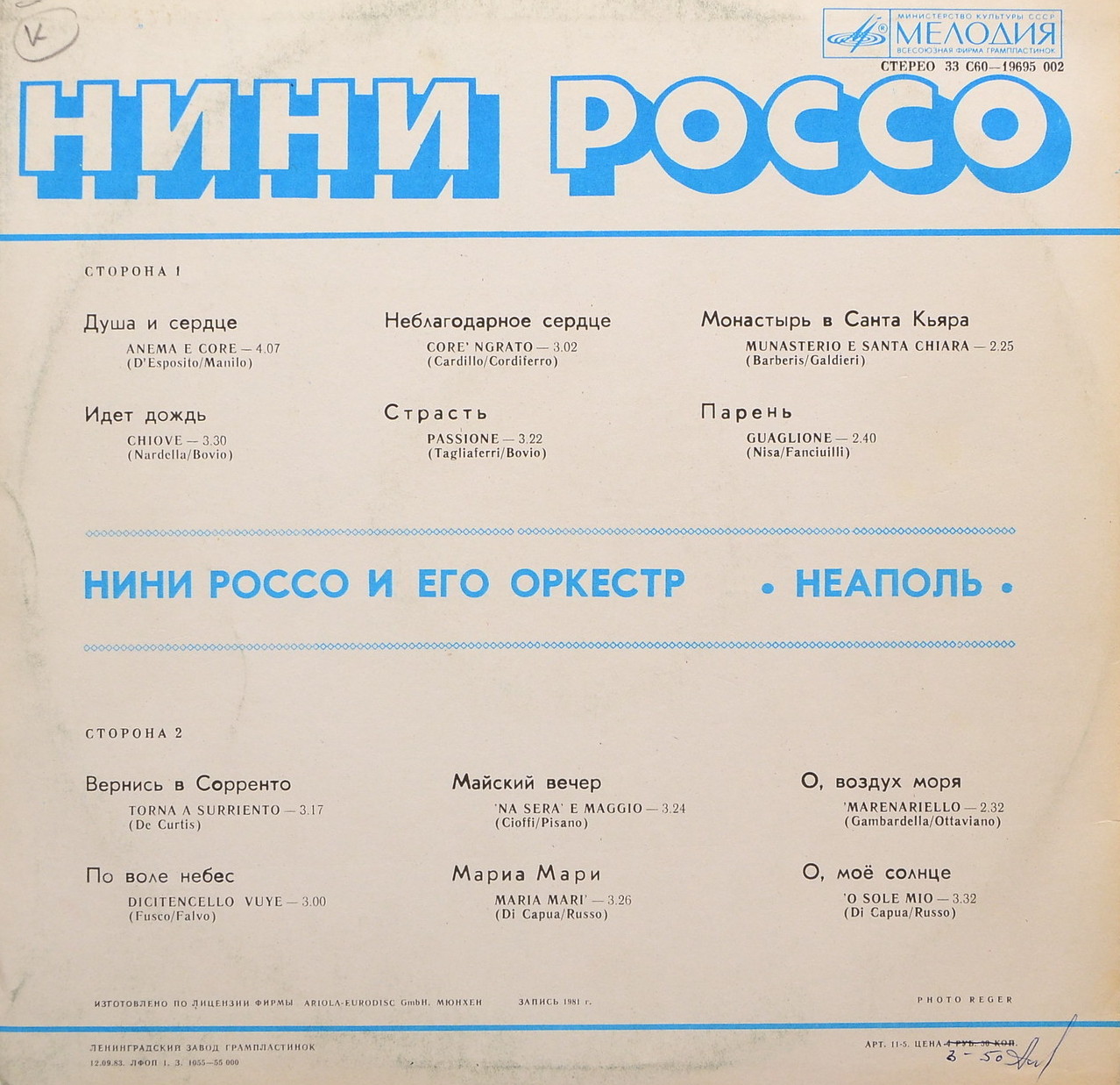 Нини Россо и его оркестр «Неаполь»