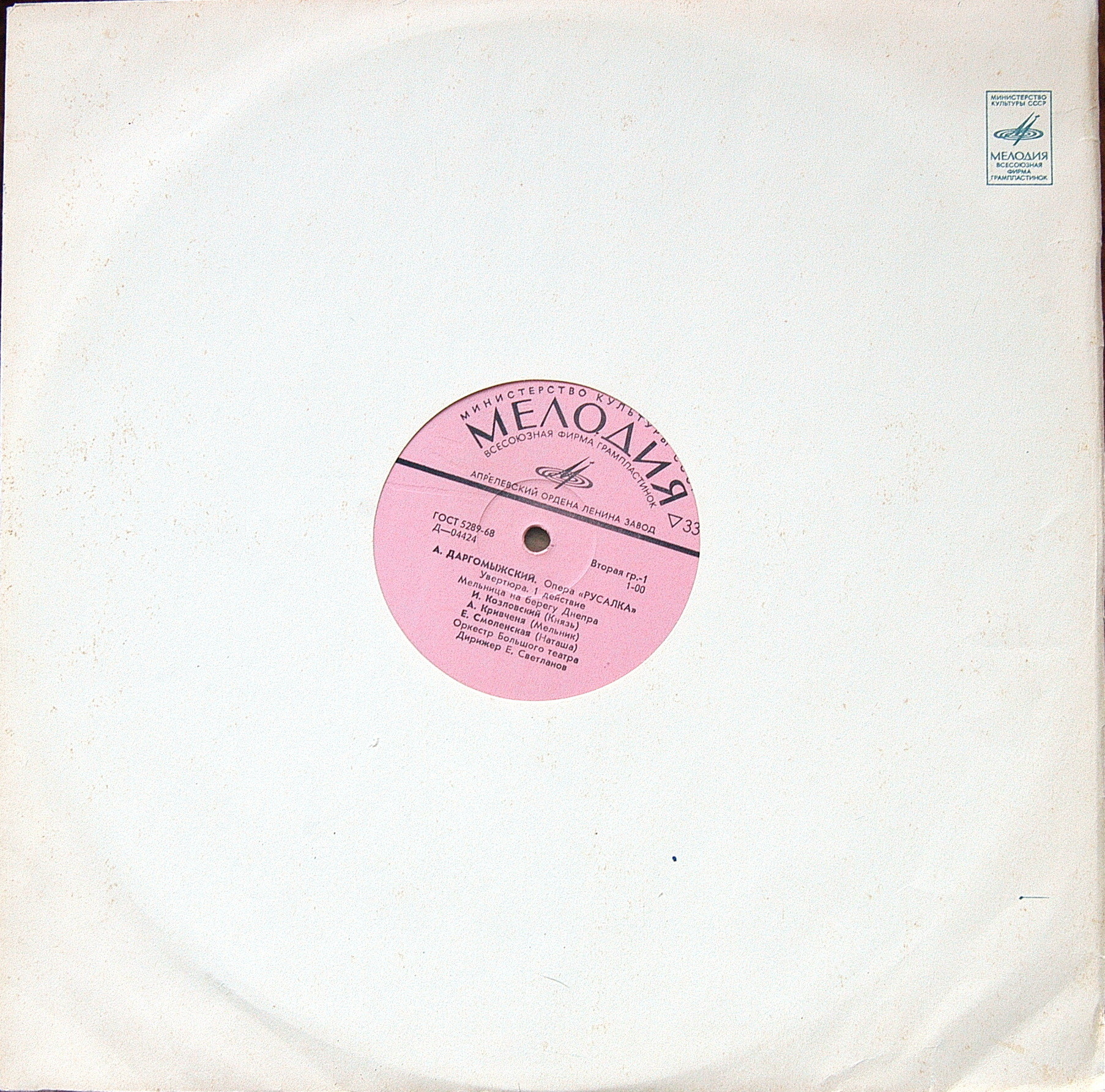 А. Даргомыжский: «Русалка», опера в четырех действиях