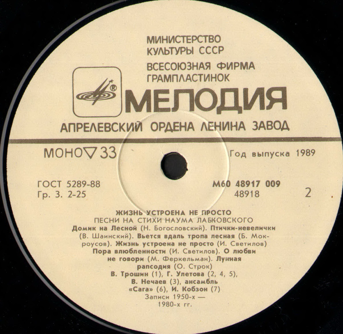 Жизнь устроена не просто. Песни на стихи Наума Лабковского