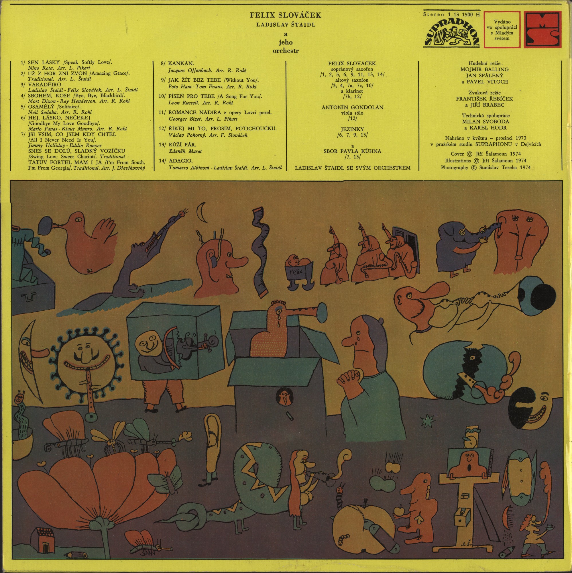 Felix Slováček, Ladislav Štaidl A Jeho Orchestr [по заказу чешской фирмы SUPRAPHON, 1 13 1500]