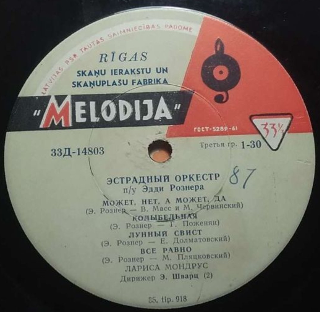 ЭСТРАДНЫЙ ОРКЕСТР п/у Э. РОЗНЕРА