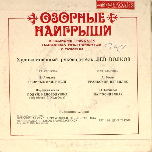 Озорные наигрыши. Ансамбль русских народных инструментов г. Тюмени