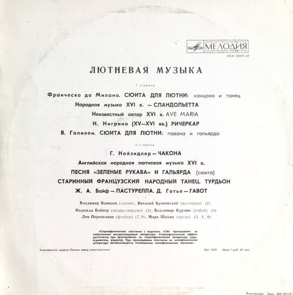 Лютневая музыка XVI-XVII веков