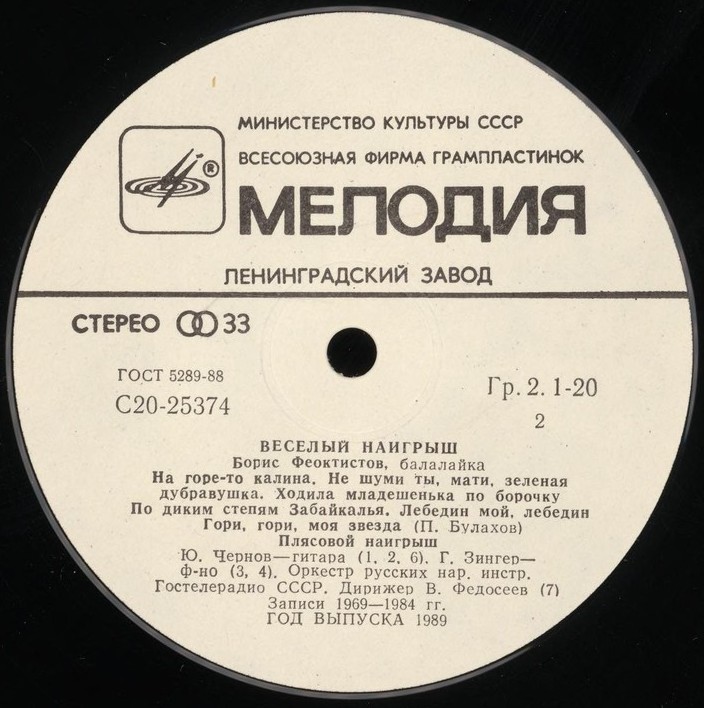 Борис ФЕОКТИСТОВ (балалайка). «Веселый наигрыш»