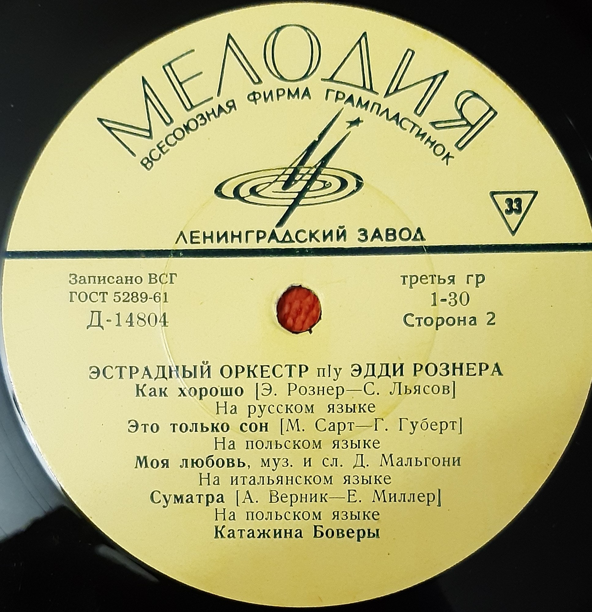 ЭСТРАДНЫЙ ОРКЕСТР п/у Э. РОЗНЕРА