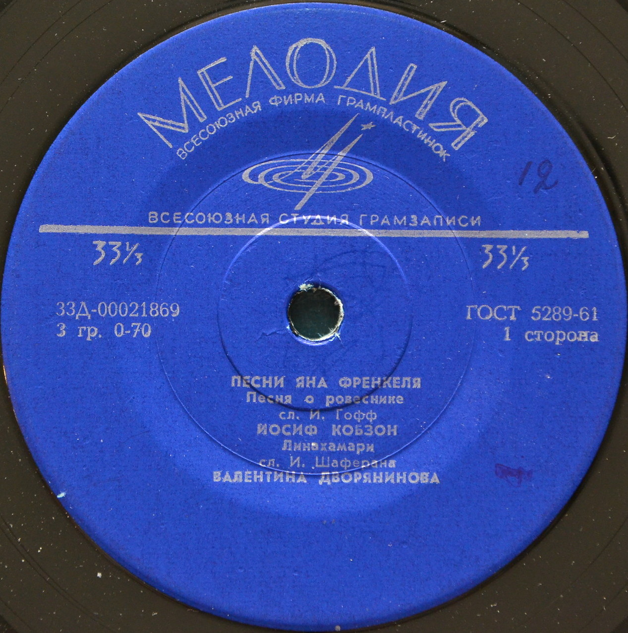 ЯН ФРЕНКЕЛЬ (1920) - Песни