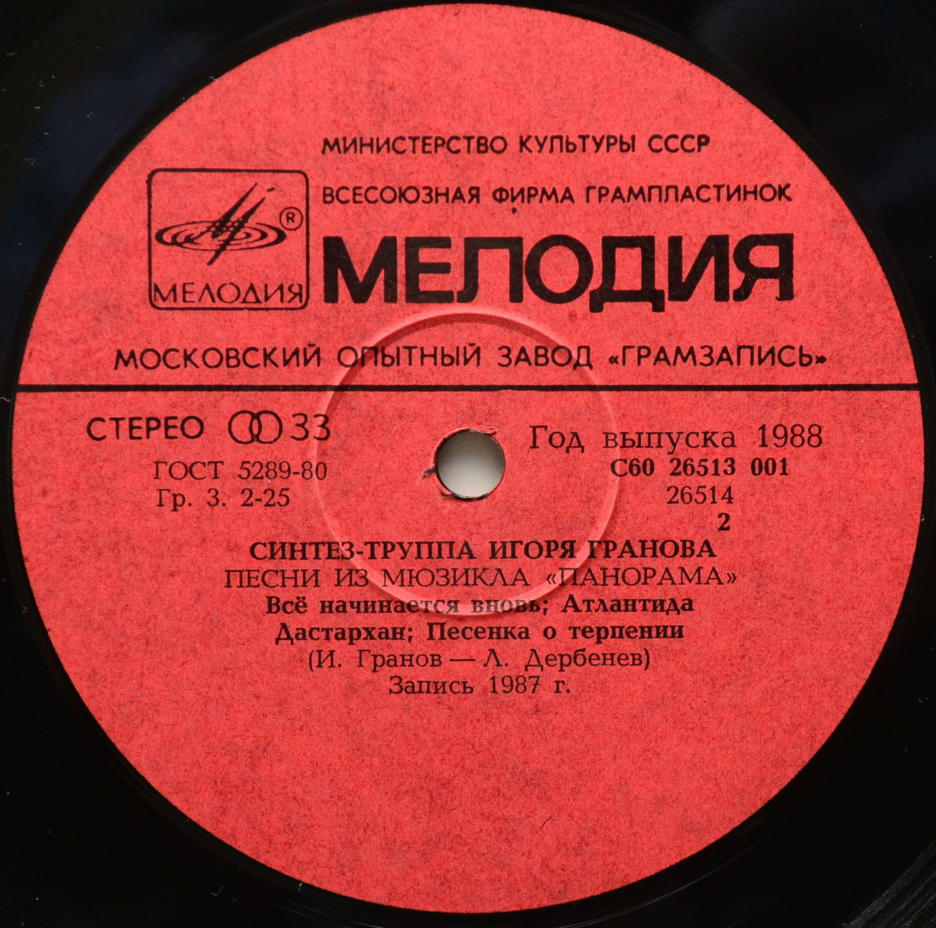 Синтез-труппа Игоря ГРАНОВА. Песни из мюзикла "Панорама"