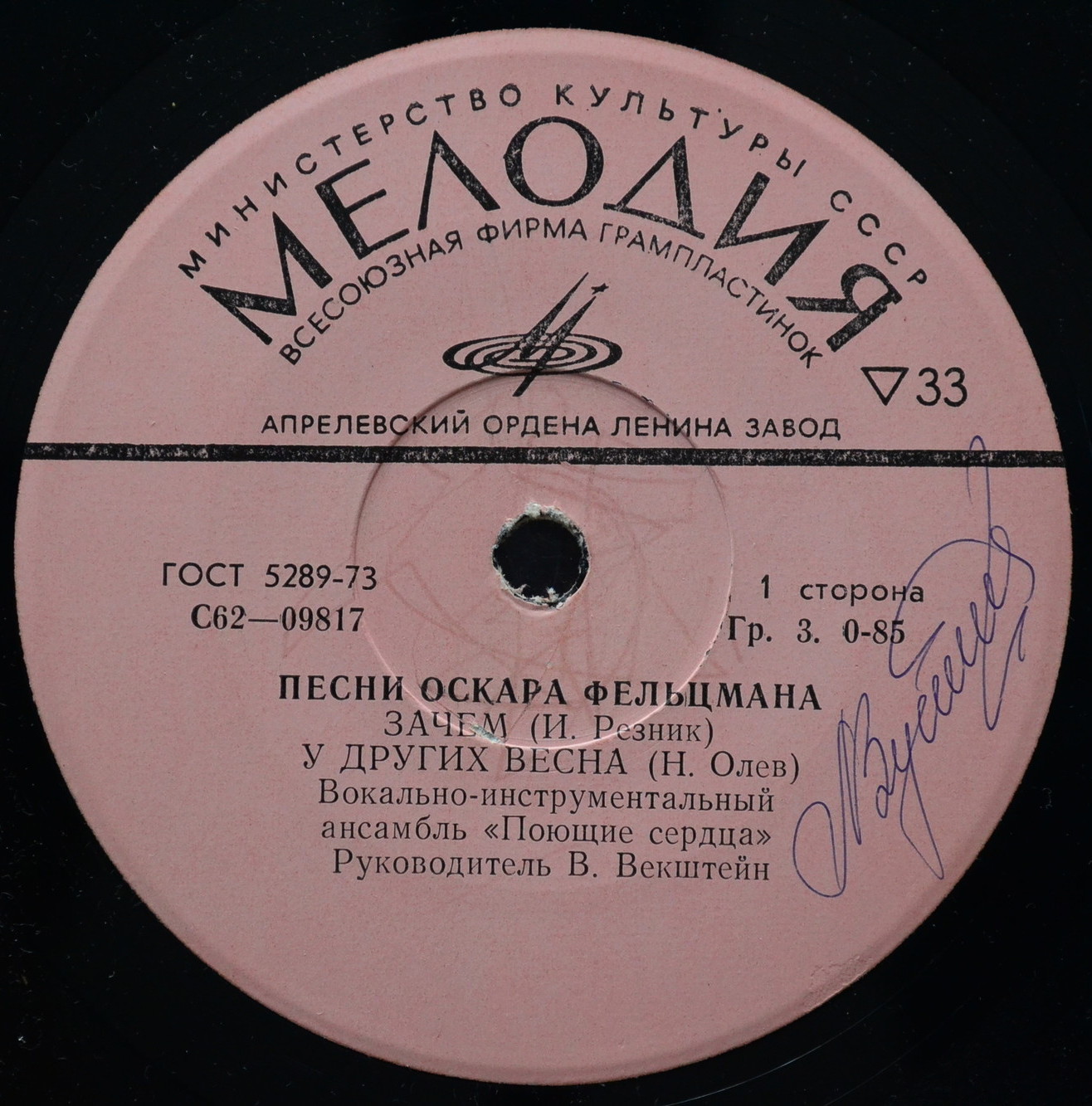ВИА "ПОЮЩИЕ СЕРДЦА". Песни Оскара Фельцмана